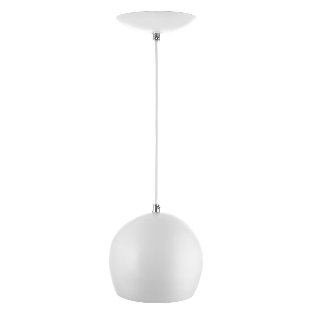 Kit 2 Lustres Pendente Bola Media De Alumínio 23cm Soquete E-27 Branco