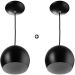 Kit 2 Lustres Pendente Bola Media De Alumínio 23cm Soquete E-27 Preto