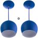 Kit 2 Lustres Pendente Bola Pequena Alumínio 15cm Azul