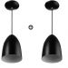 Kit 2 Lustres Pendente Cone De Alumínio 20x14cm Soquete E-27 Preto