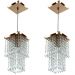 Kit 2 Lustres Pendente De Cristal Acrilico Spark Cobre