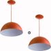 Kit 2 Lustres Pendente Meia Lua 40cm Alumínio Cobre
