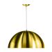 Kit 2 Lustres Pendente Meia Lua 40cm Alumínio Dourado