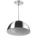 Kit 2 Lustres Pendente Meia Lua 40cm Alumínio Soquete E-27 Escovado