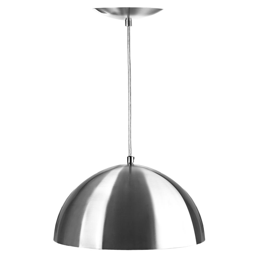 Kit 2 Lustres Pendente Meia Lua 40cm Alumínio Soquete E-27 Escovado