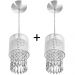 Kit 2 Pendente Cupula Redondo ClearFio Cristal Acr. Branco