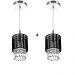 Kit 2 Pendente Cupula Redondo ClearFio Cristal Acr. Preto