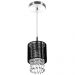 Kit 2 Pendente Cupula Redondo ClearFio Cristal Acr. Preto