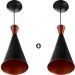Kit 2 Pendentes Cone Funil Aluminio Tom Dixon 33x15cm Preto