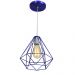 Kit 2 Pendentes Diamante Aramado Grande Azul Metalico