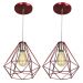 Kit 2 Pendentes Diamante Aramado Grande Cereja