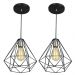 Kit 2 Pendentes Diamante Aramado Grande Preto