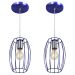 Kit 2 Pendentes Pequim Aramado Azul Metalico