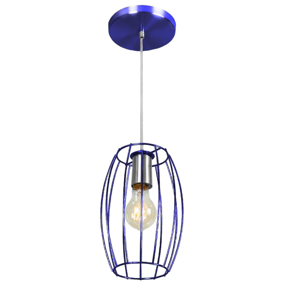 Kit 2 Pendentes Pequim Aramado Azul Metalico