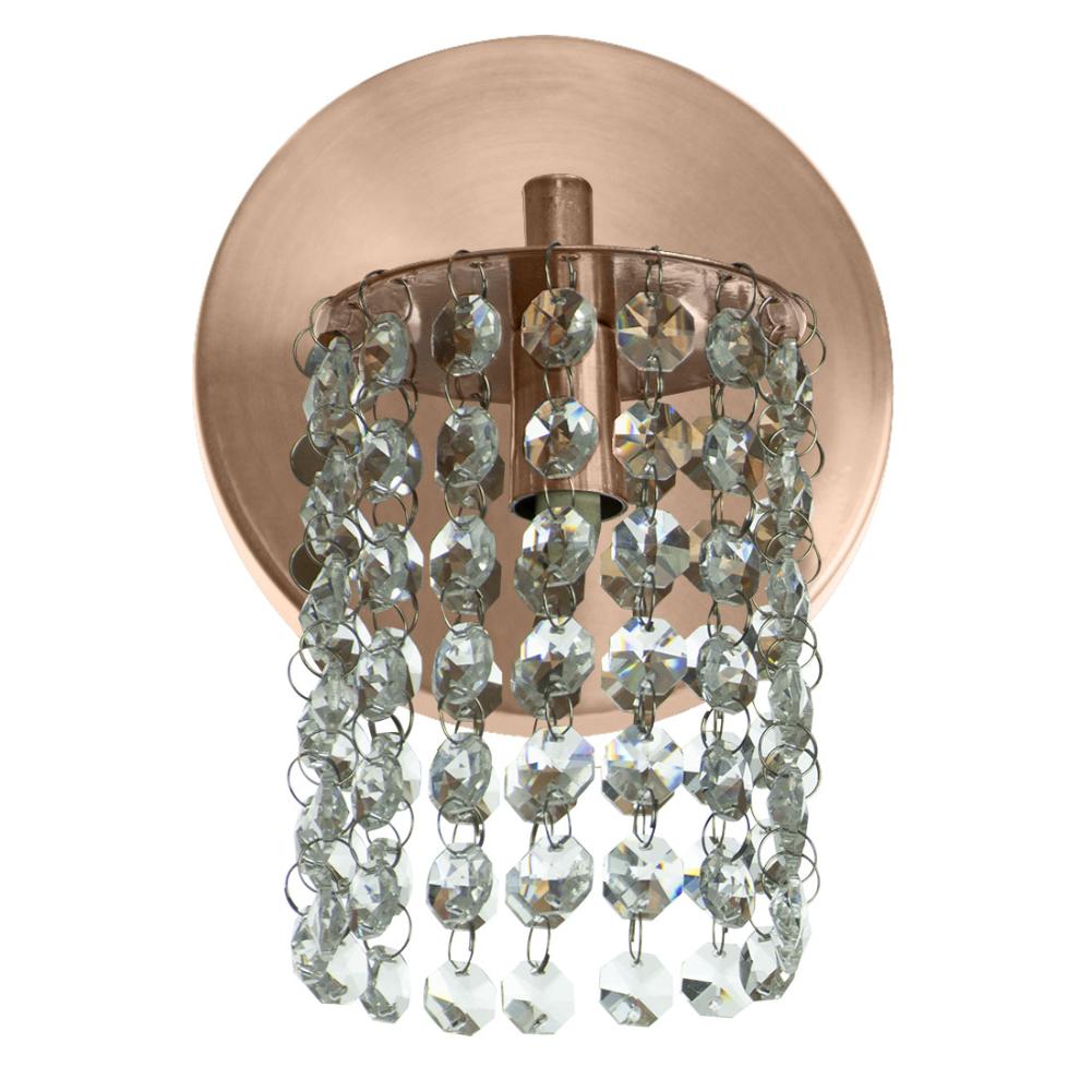 Kit 3 Arandela de Cristal Legitimo Clearcast Redonda Cobre