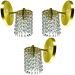 Kit 3 Arandela de Cristal Legitimo Clearcast Redonda Dourado