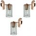 Kit 3 Arandelas Cristal Acril. Clearcrillic Redondo Cobre
