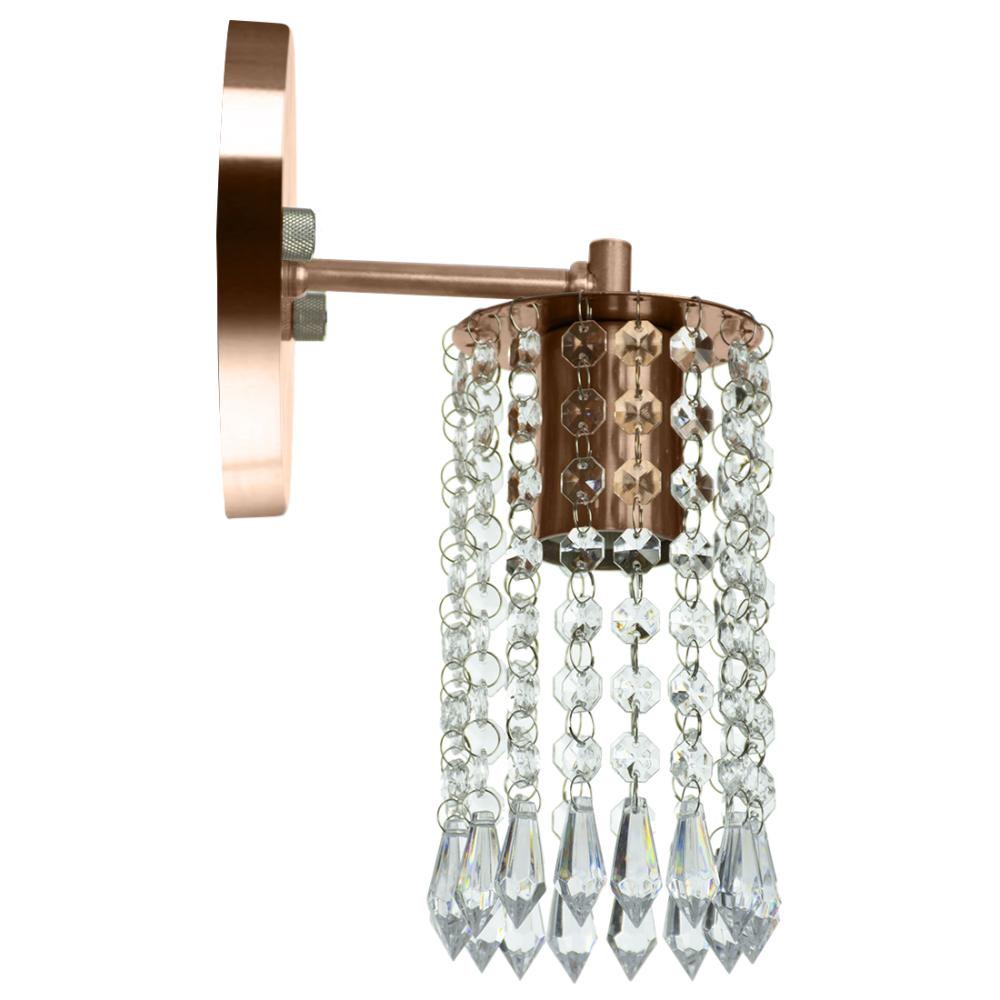 Kit 3 Arandelas Cristal Acril. Clearcrillic Redondo Cobre