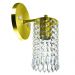 Kit 3 Arandelas Cristal Acril. Clearcrillic Redondo Dourado