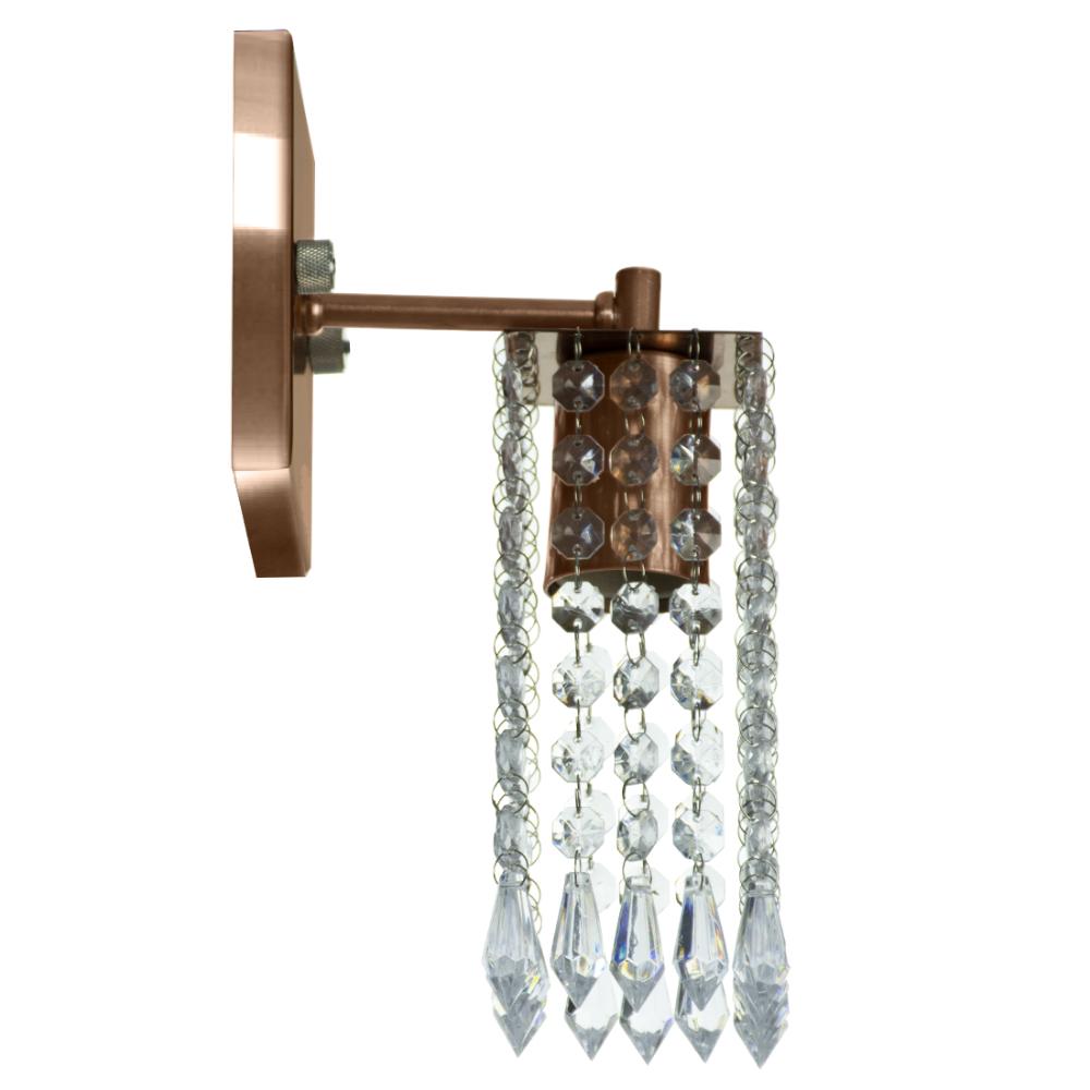 Kit 3 Arandelas Cristal Acrilico Clearcrillic Quadrada Cobre