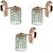 Kit 3 Arandelas Cristal Legitimo Clearwall Redonda Cobre