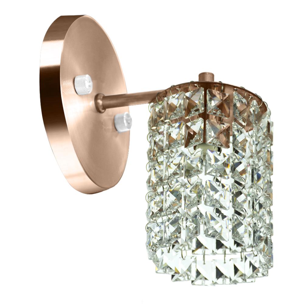 Kit 3 Arandelas Cristal Legitimo Clearwall Redonda Cobre