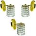Kit 3 Arandelas Cristal Legitimo Clearwall Redonda Dourada