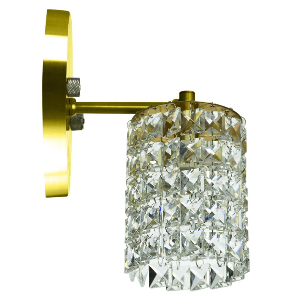 Kit 3 Arandelas Cristal Legitimo Clearwall Redonda Dourada