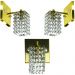 Kit 3 Arandelas De Cristal Legitimo Clearcast Dourada