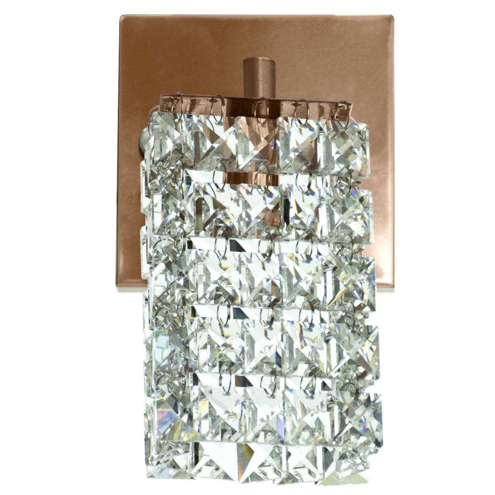 Kit 3 Arandelas De Cristal Legitimo Clearwall Cobre