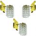 Kit 3 Arandelas De Cristal Legitimo Clearwall Dourada