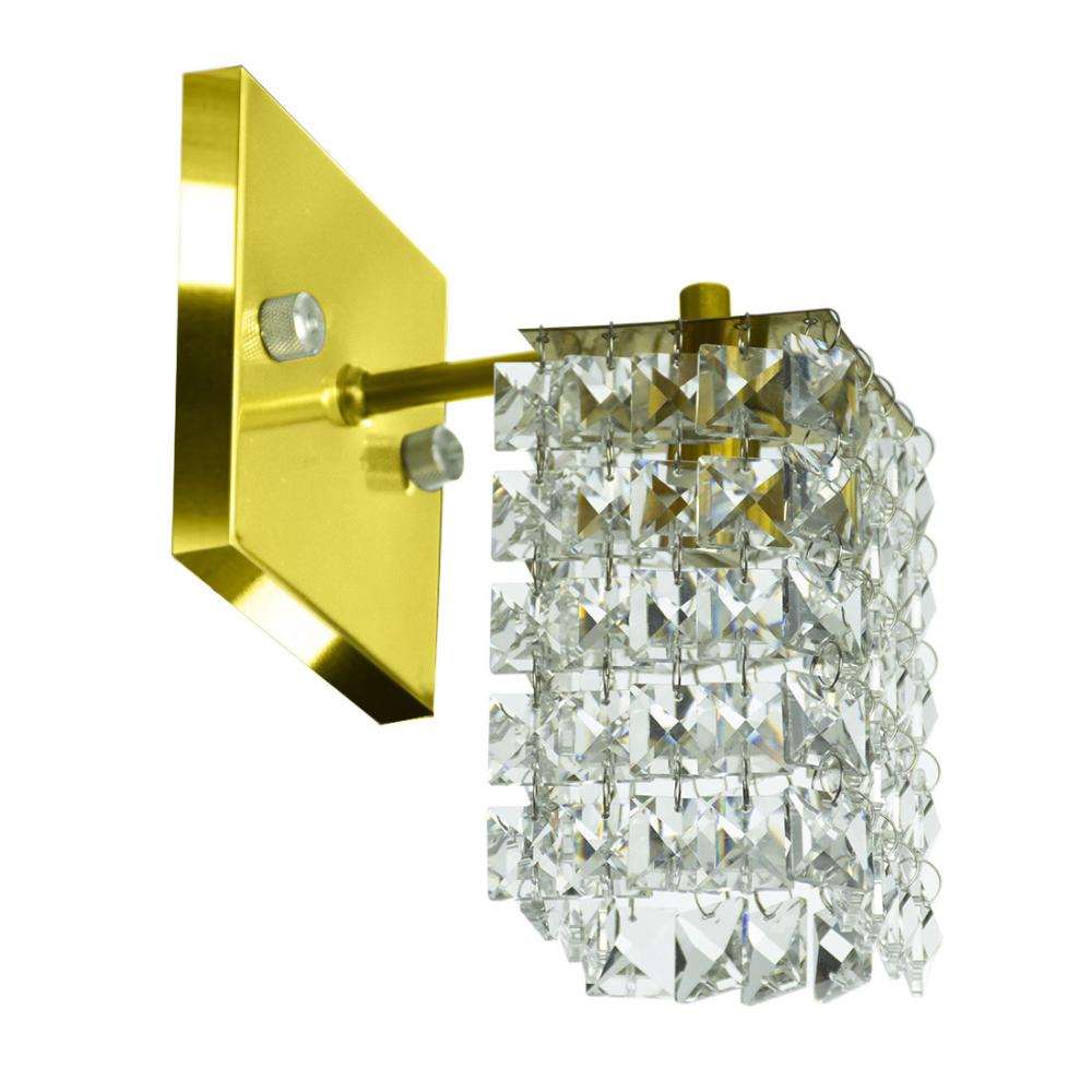 Kit 3 Arandelas De Cristal Legitimo Clearwall Dourada