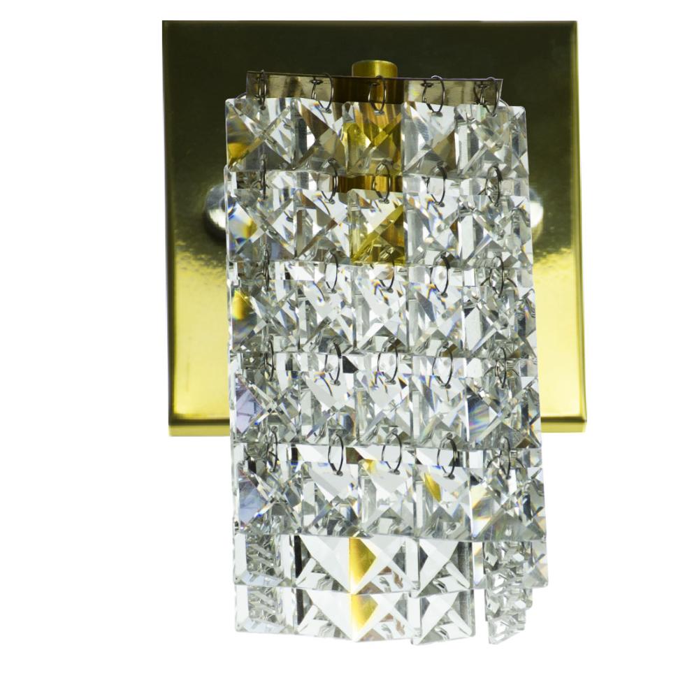 Kit 3 Arandelas De Cristal Legitimo Clearwall Dourada