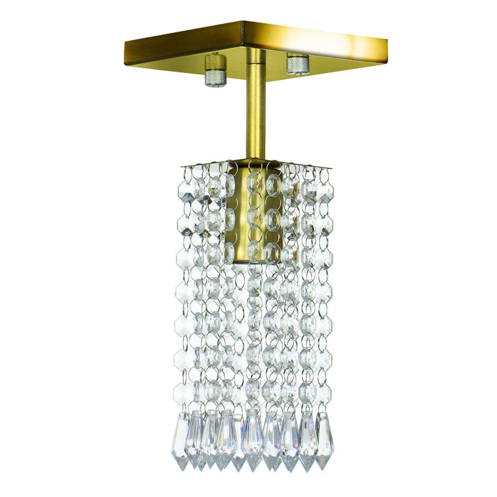 Kit 3 Lustre Clearcrillic Cristal Acrílico Quadrado Dourado