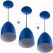 Kit 3 Lustre Pendente Cone De Alumínio 20x14cm Azul