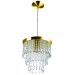 Kit 3 Lustre Pendente De Cristal Acrílico Manucrilic Dourado
