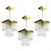 Kit 3 Lustre Pendente De Cristal Acrílico Marrycriic Dourado