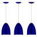 Kit 3 Lustre Pendente Luminária Cone Alumínio Azul Metalico