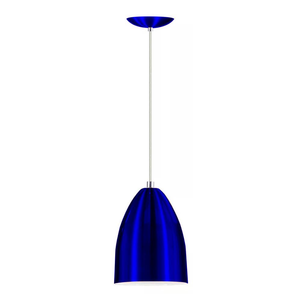 Kit 3 Lustre Pendente Luminária Cone Alumínio Azul Metalico
