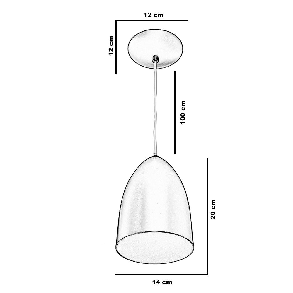 Kit 3 Lustre Pendente Luminária Cone Alumínio Azul Metalico