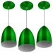 Kit 3 Lustre Pendente Luminária Sadan Alumínio Verde Metálic