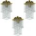 Kit 3 Lustre Plafon De Cristal Acrilico Spark Dourado