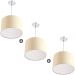 Kit 3 Lustres Cupula Pendente Dome 30x20cm Magnífico Bege
