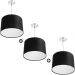 Kit 3 Lustres Cupula Pendente Dome 30x20cm Magnífico Preto