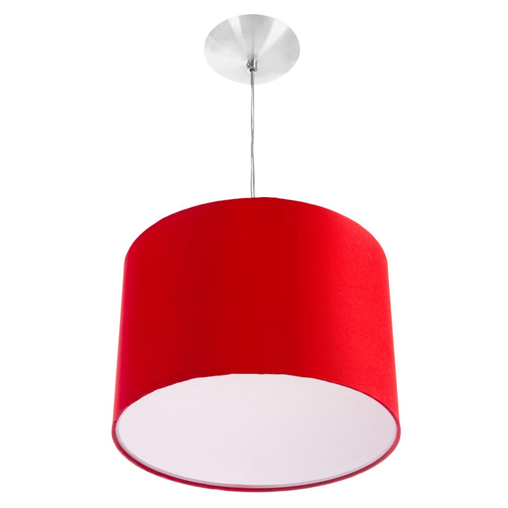 Kit 3 Lustres Cupula Pendente Dome 30x20cm Magnífico Vermelho