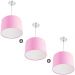 Kit 3 Lustres Cupula Pendente Dome 30x20cm Rosa