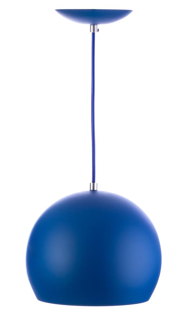 Kit 3 Lustres Pendente Bola Média Alumínio 23cm Azul