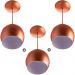 Kit 3 Lustres Pendente Bola Média Alumínio 23cm Cobre