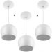 Kit 3 Lustres Pendente Bola Media De Alumínio 23cm Soquete E-27 Branco