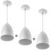 Kit 3 Lustres Pendente Cone De Alumínio 20x14cm Soquete E-27 Branco